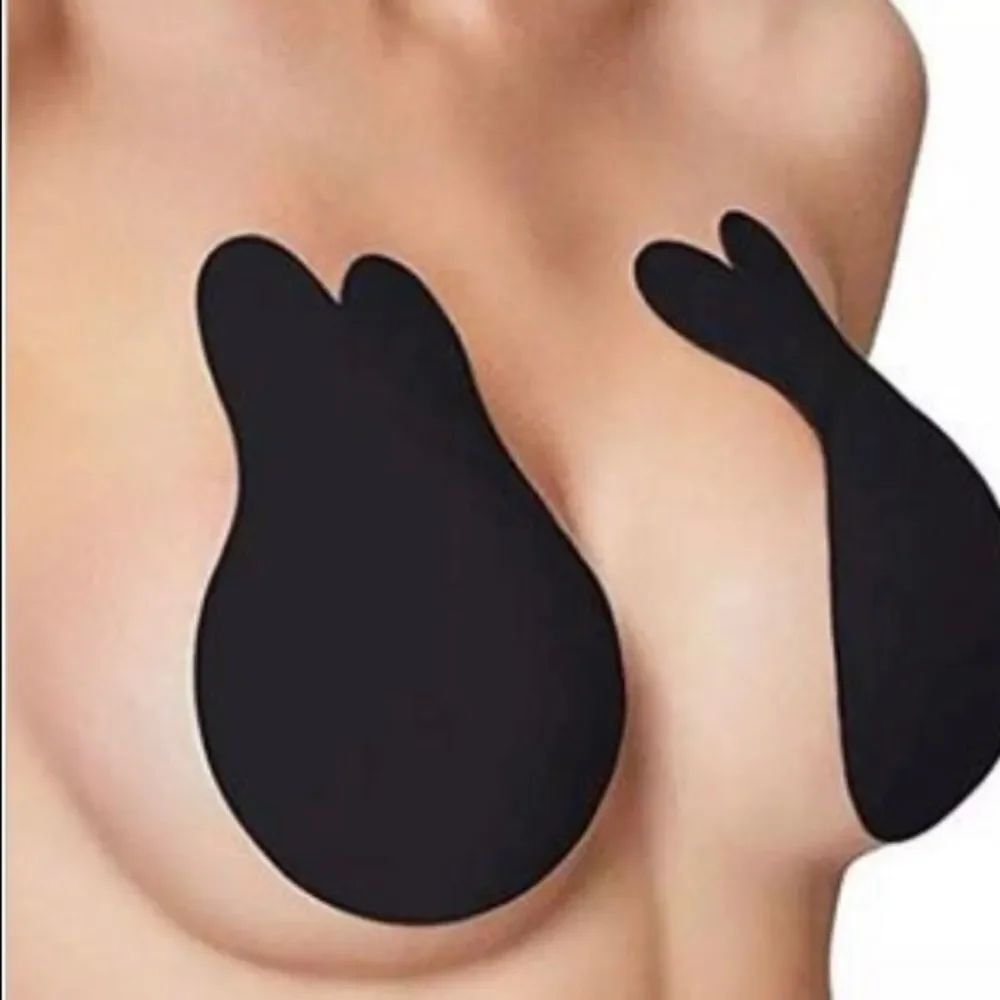 Black Backless Sticky Bra Self Adhesive Breast Lift Cups B/C NWT